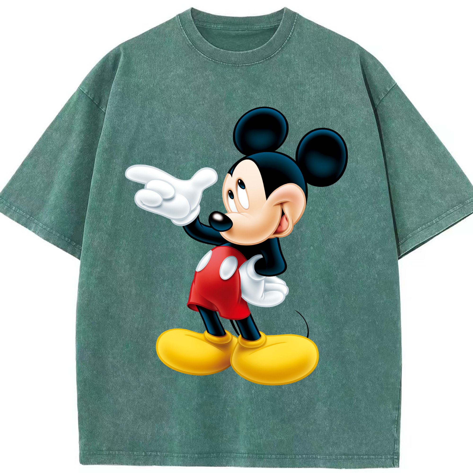 （画像用） ミッキーマウス Mickey Mouse 綿100% ヴィンテージ風 半袖Tシャツ（フロントプリント）